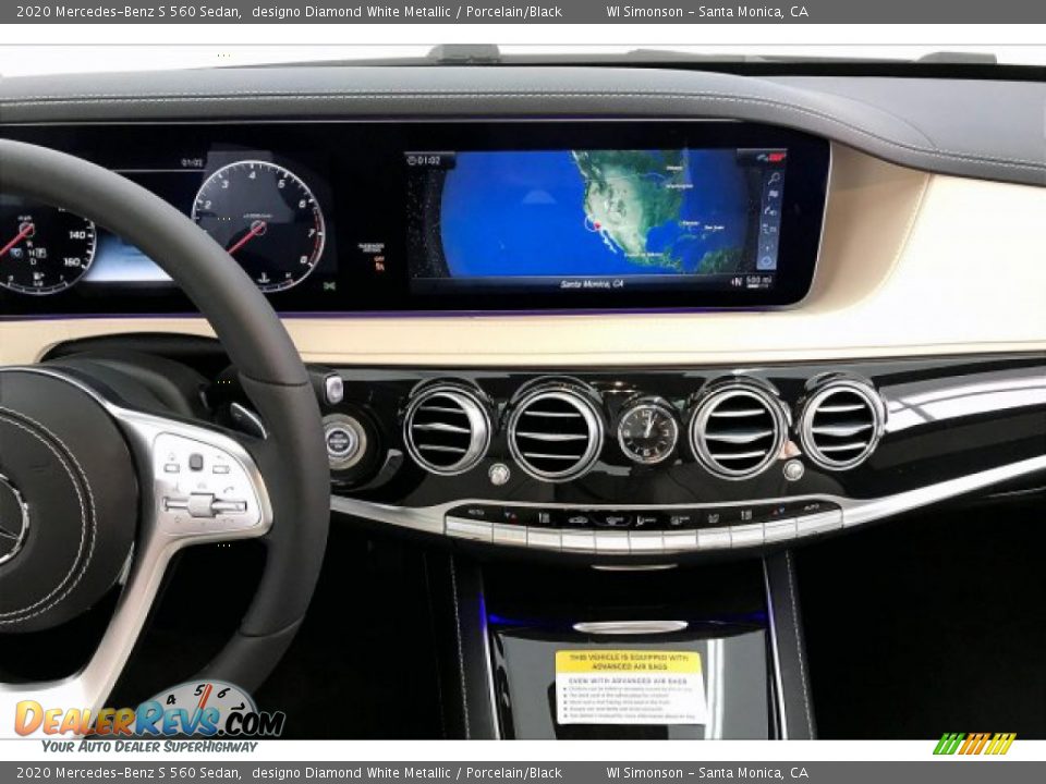 2020 Mercedes-Benz S 560 Sedan designo Diamond White Metallic / Porcelain/Black Photo #6