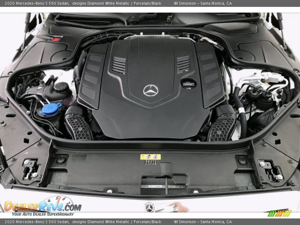 2020 Mercedes-Benz S 560 Sedan designo Diamond White Metallic / Porcelain/Black Photo #8