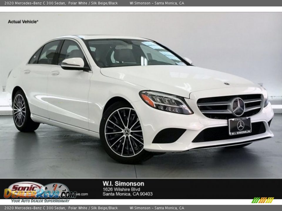 2020 Mercedes-Benz C 300 Sedan Polar White / Silk Beige/Black Photo #1