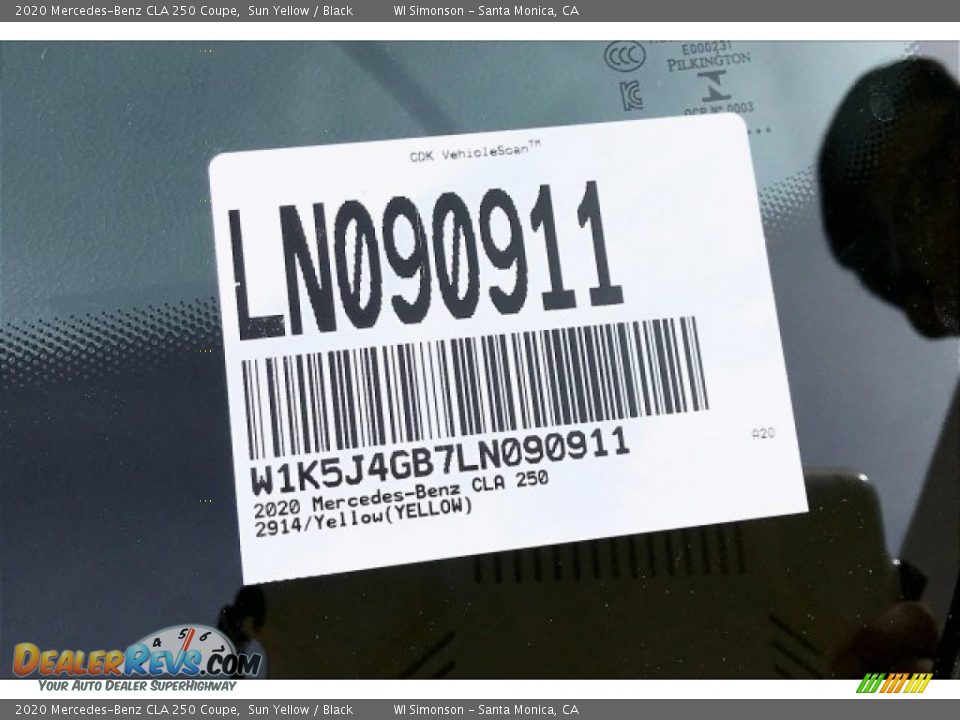 2020 Mercedes-Benz CLA 250 Coupe Sun Yellow / Black Photo #11
