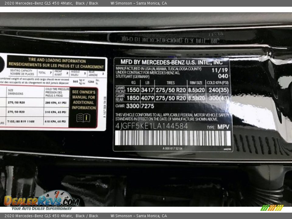 2020 Mercedes-Benz GLS 450 4Matic Black / Black Photo #11