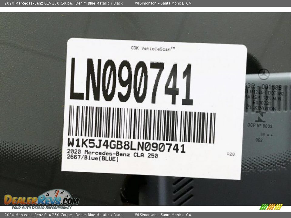 2020 Mercedes-Benz CLA 250 Coupe Denim Blue Metallic / Black Photo #11