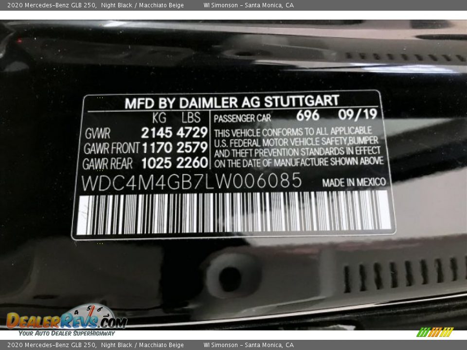 2020 Mercedes-Benz GLB 250 Night Black / Macchiato Beige Photo #11