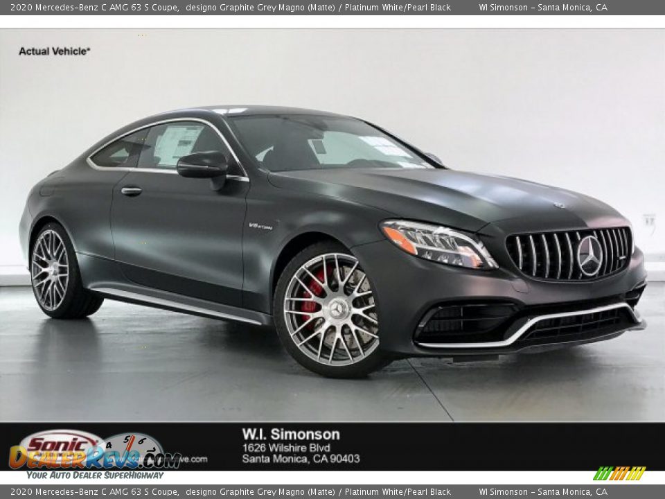 2020 Mercedes-Benz C AMG 63 S Coupe designo Graphite Grey Magno (Matte) / Platinum White/Pearl Black Photo #1