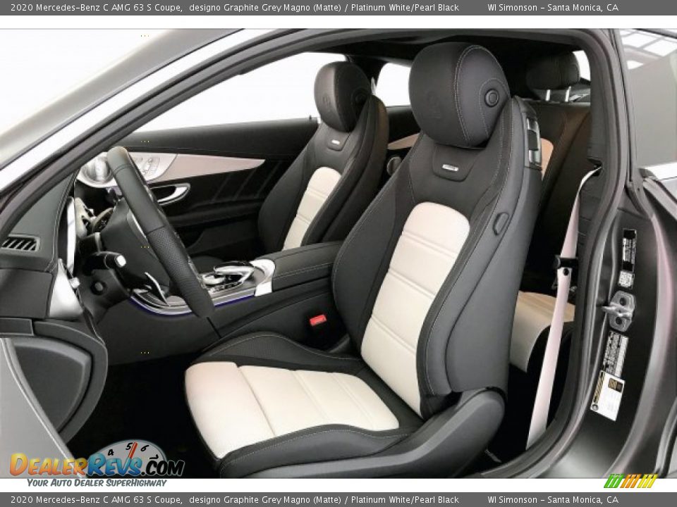 Platinum White/Pearl Black Interior - 2020 Mercedes-Benz C AMG 63 S Coupe Photo #14