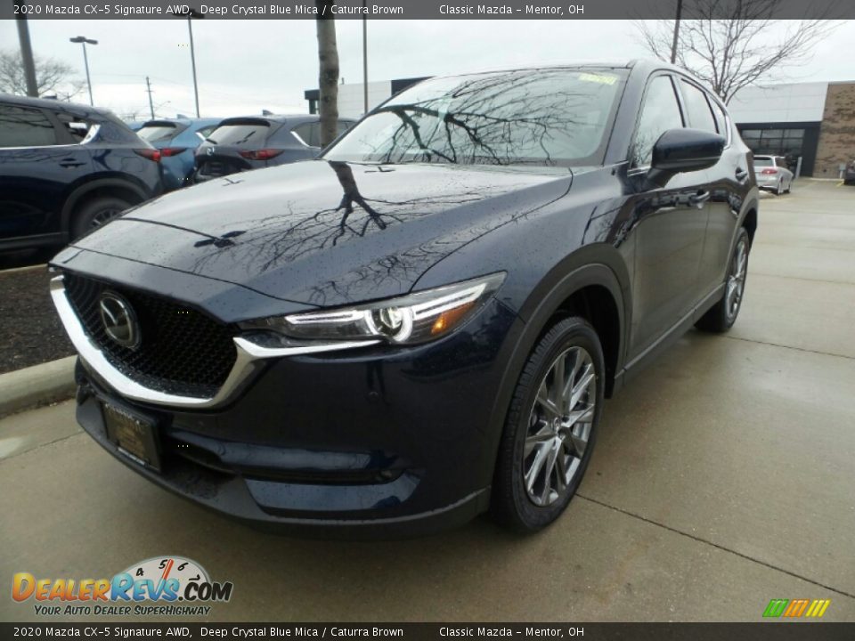 2020 Mazda CX-5 Signature AWD Deep Crystal Blue Mica / Caturra Brown Photo #3