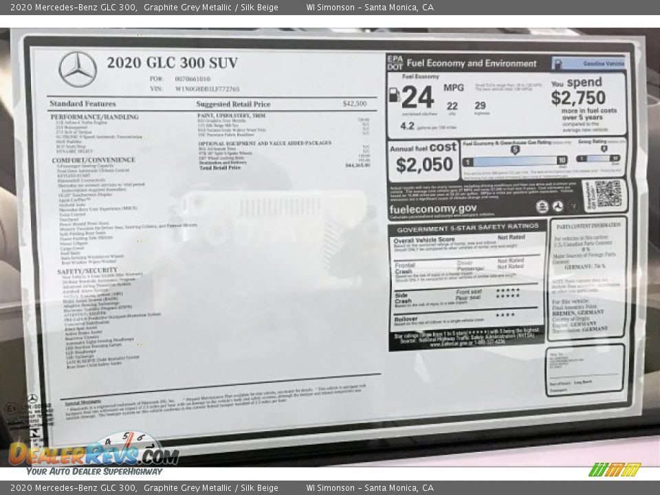 2020 Mercedes-Benz GLC 300 Graphite Grey Metallic / Silk Beige Photo #10