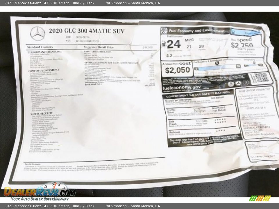 2020 Mercedes-Benz GLC 300 4Matic Black / Black Photo #10