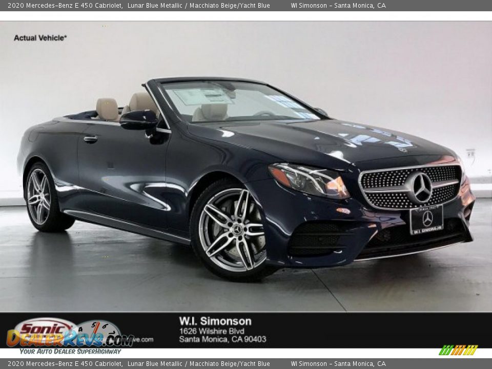 2020 Mercedes-Benz E 450 Cabriolet Lunar Blue Metallic / Macchiato Beige/Yacht Blue Photo #1