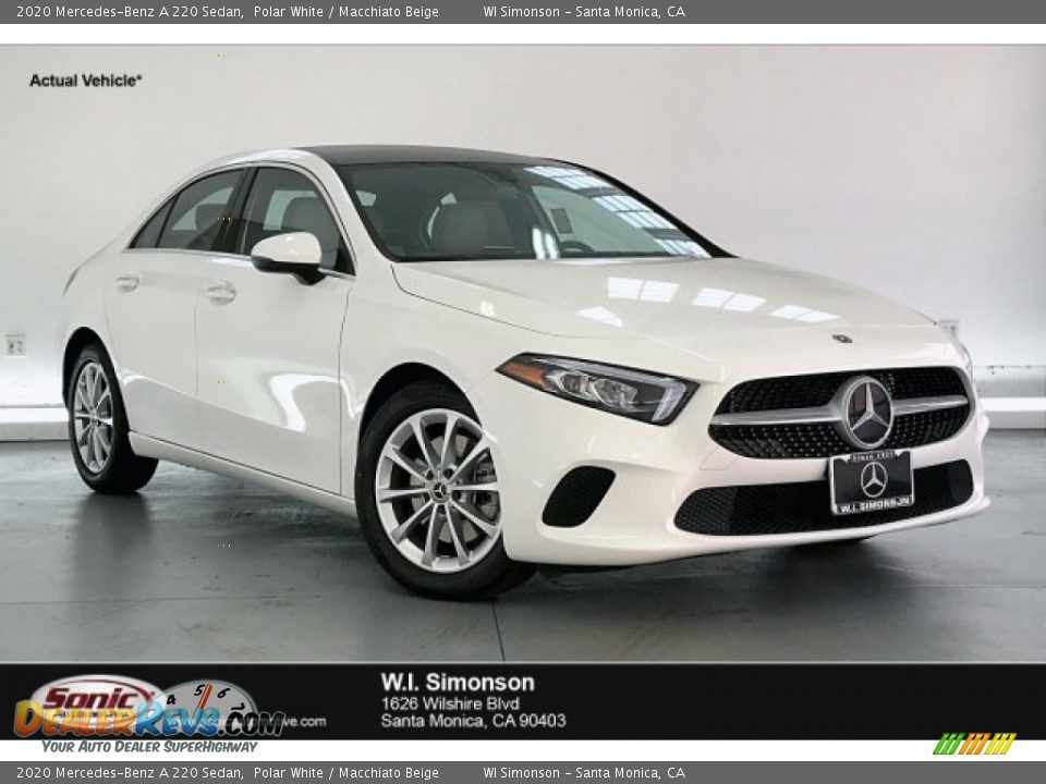 2020 Mercedes-Benz A 220 Sedan Polar White / Macchiato Beige Photo #1