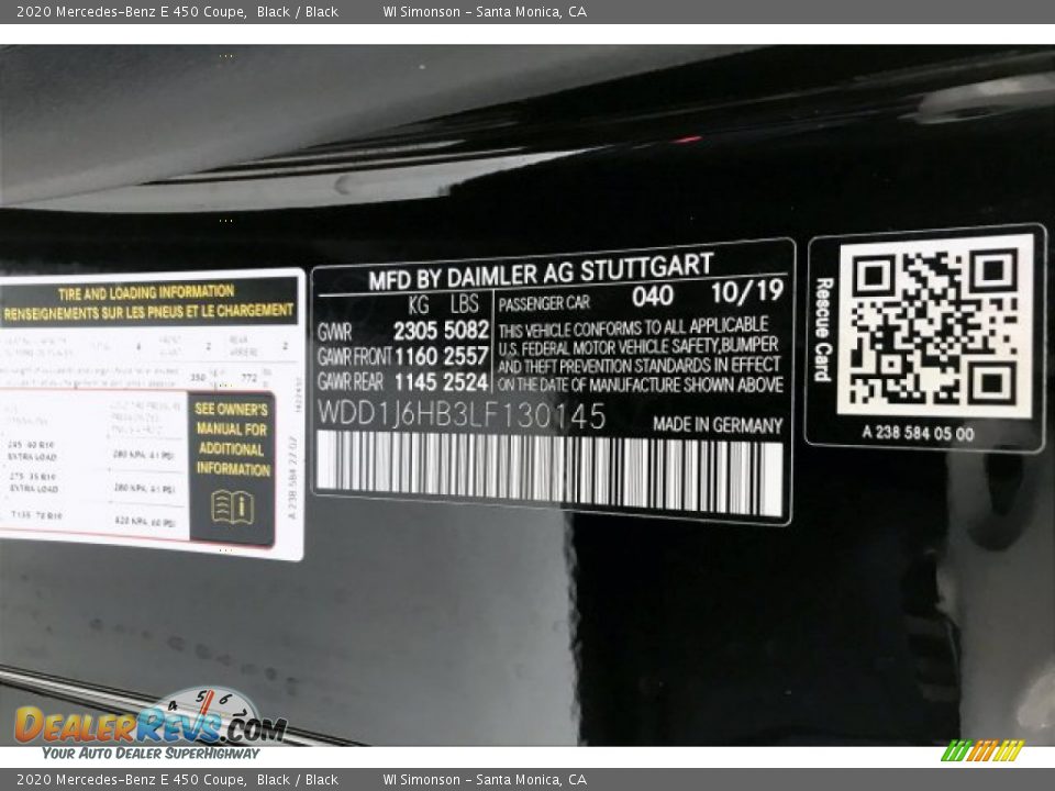 2020 Mercedes-Benz E 450 Coupe Black / Black Photo #11