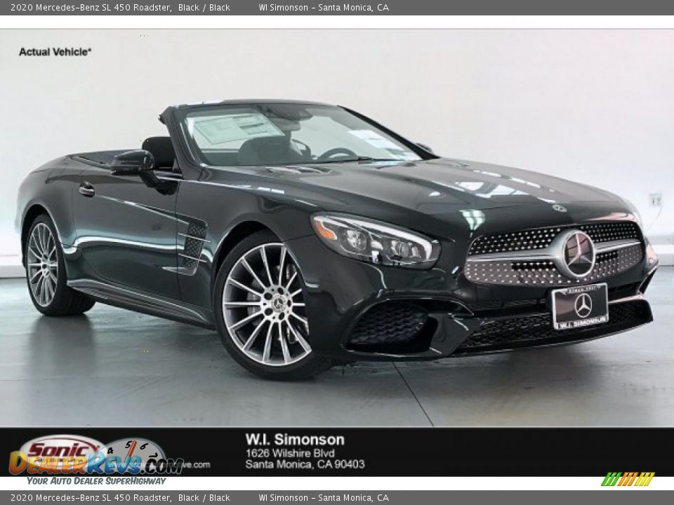 2020 Mercedes-Benz SL 450 Roadster Black / Black Photo #1