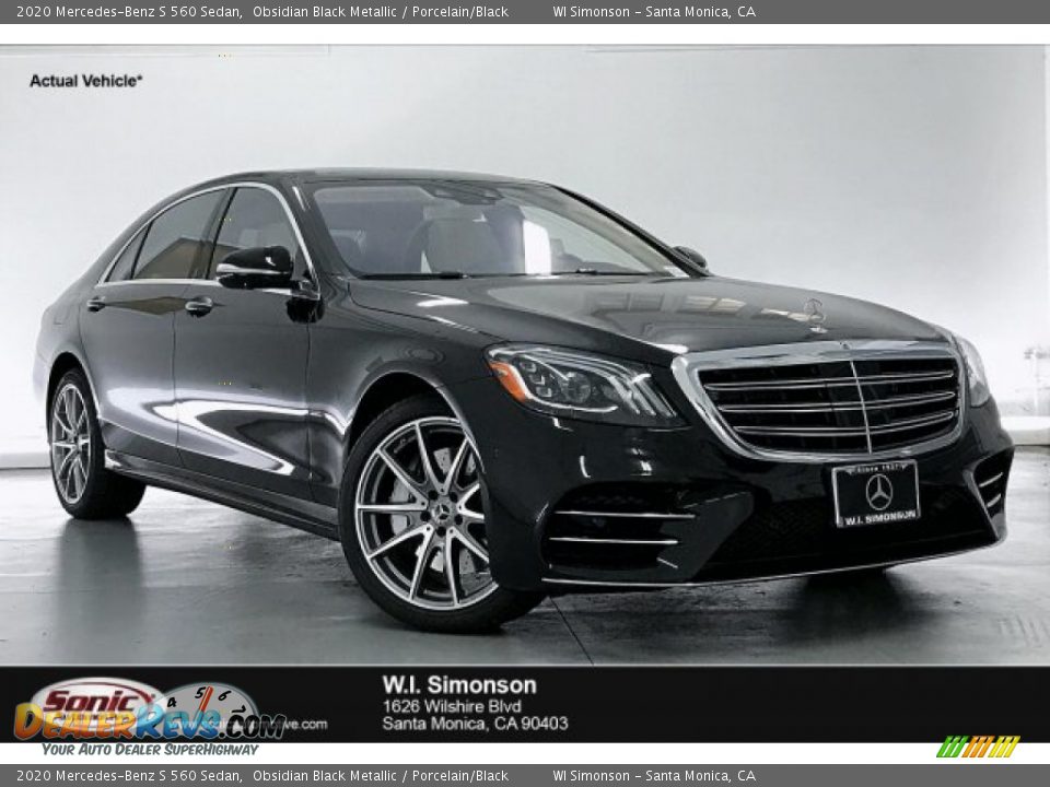 2020 Mercedes-Benz S 560 Sedan Obsidian Black Metallic / Porcelain/Black Photo #1