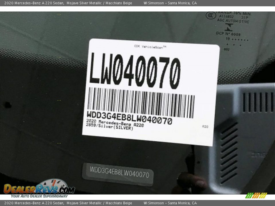 2020 Mercedes-Benz A 220 Sedan Mojave Silver Metallic / Macchiato Beige Photo #11