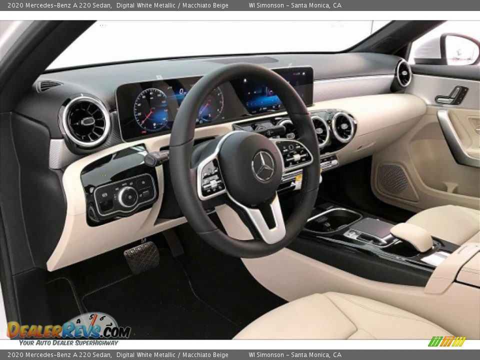 2020 Mercedes-Benz A 220 Sedan Digital White Metallic / Macchiato Beige Photo #4