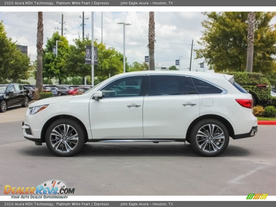 2020 Acura MDX Technology Platinum White Pearl / Espresso Photo #4