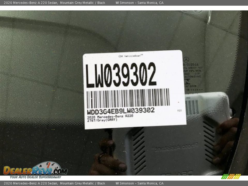 2020 Mercedes-Benz A 220 Sedan Mountain Grey Metallic / Black Photo #11