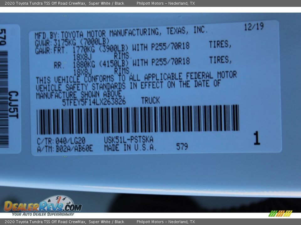 2020 Toyota Tundra TSS Off Road CrewMax Super White / Black Photo #27