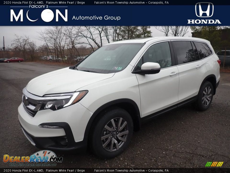 2020 Honda Pilot EX-L AWD Platinum White Pearl / Beige Photo #1