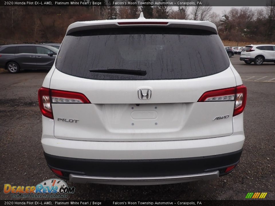 2020 Honda Pilot EX-L AWD Platinum White Pearl / Beige Photo #3