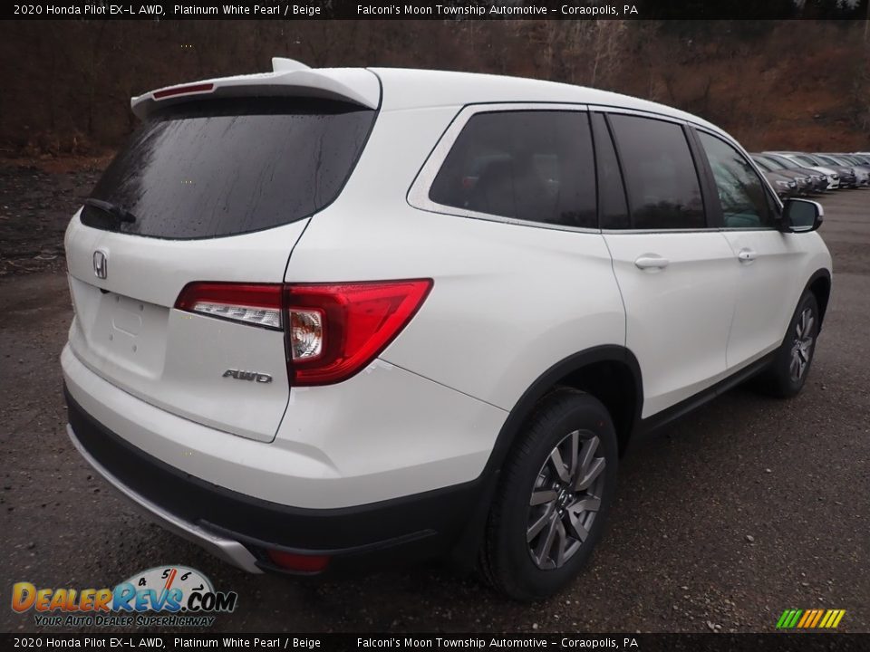 2020 Honda Pilot EX-L AWD Platinum White Pearl / Beige Photo #4