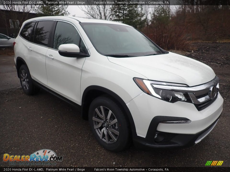 2020 Honda Pilot EX-L AWD Platinum White Pearl / Beige Photo #5