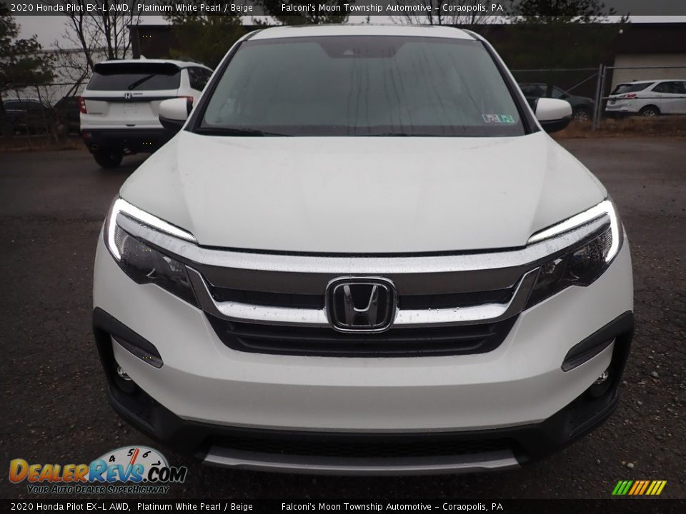 2020 Honda Pilot EX-L AWD Platinum White Pearl / Beige Photo #6