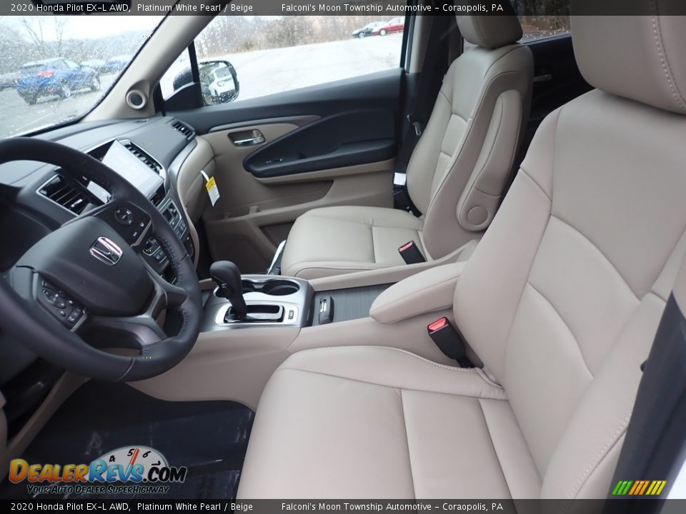 2020 Honda Pilot EX-L AWD Platinum White Pearl / Beige Photo #8