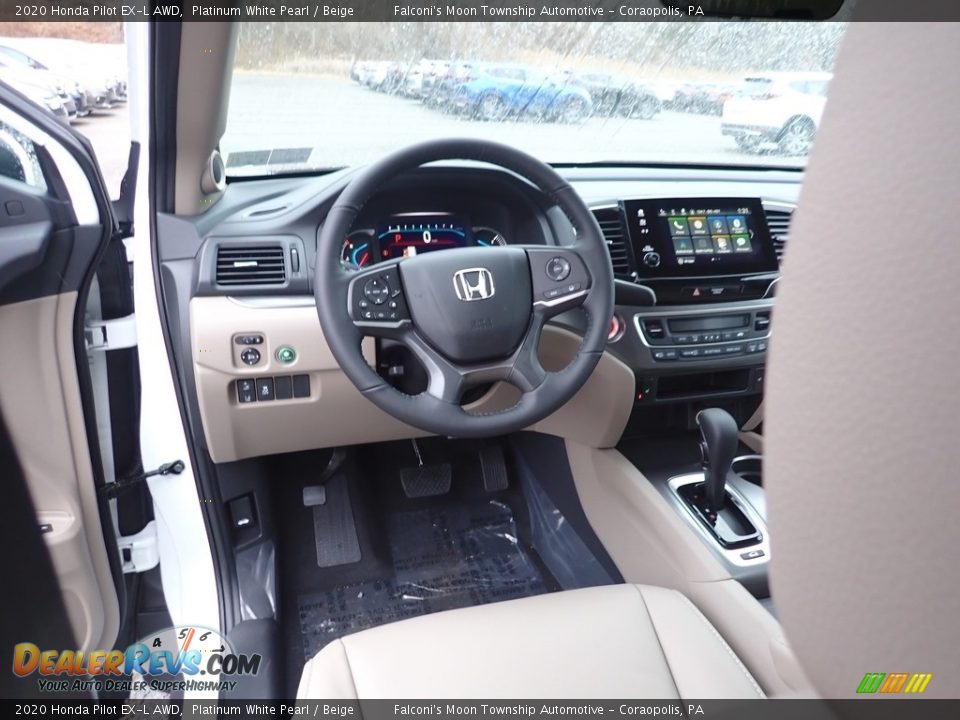 2020 Honda Pilot EX-L AWD Platinum White Pearl / Beige Photo #10