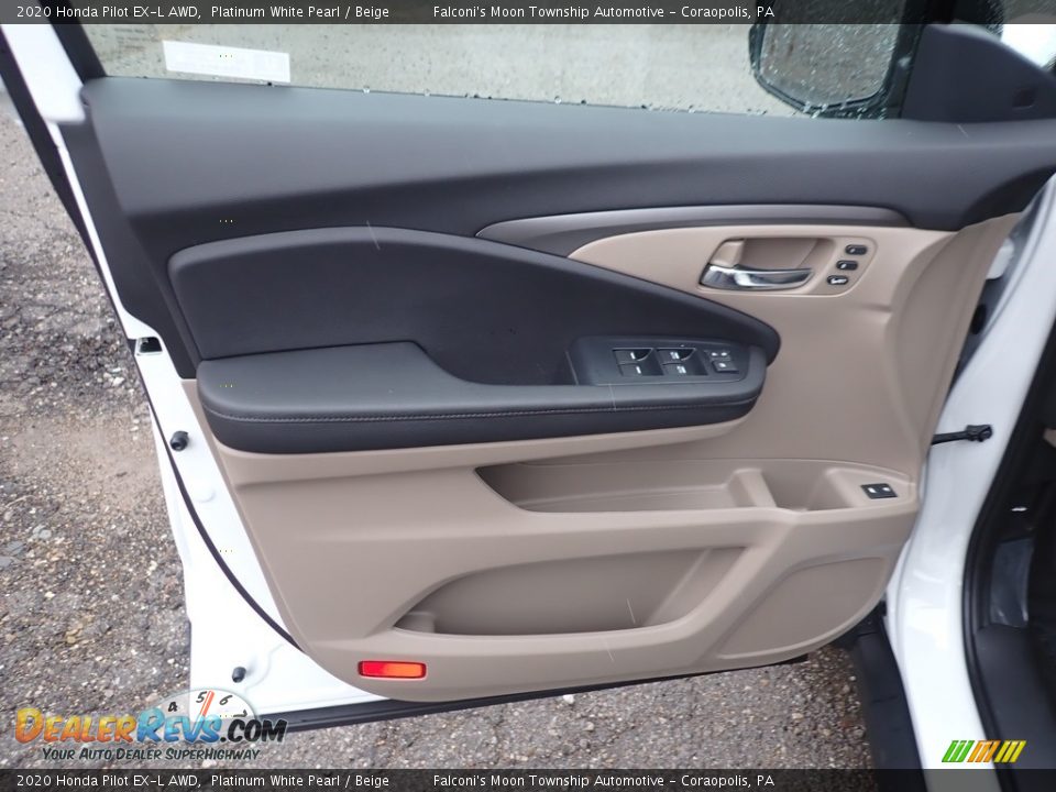 2020 Honda Pilot EX-L AWD Platinum White Pearl / Beige Photo #11