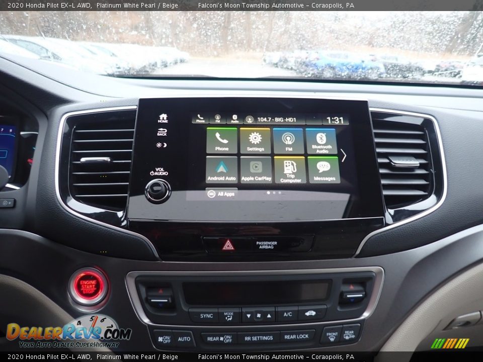 2020 Honda Pilot EX-L AWD Platinum White Pearl / Beige Photo #14