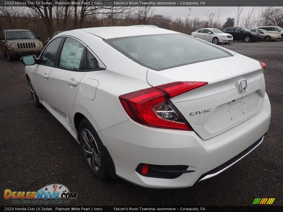 2020 Honda Civic LX Sedan Platinum White Pearl / Ivory Photo #3
