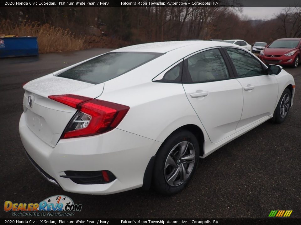2020 Honda Civic LX Sedan Platinum White Pearl / Ivory Photo #5