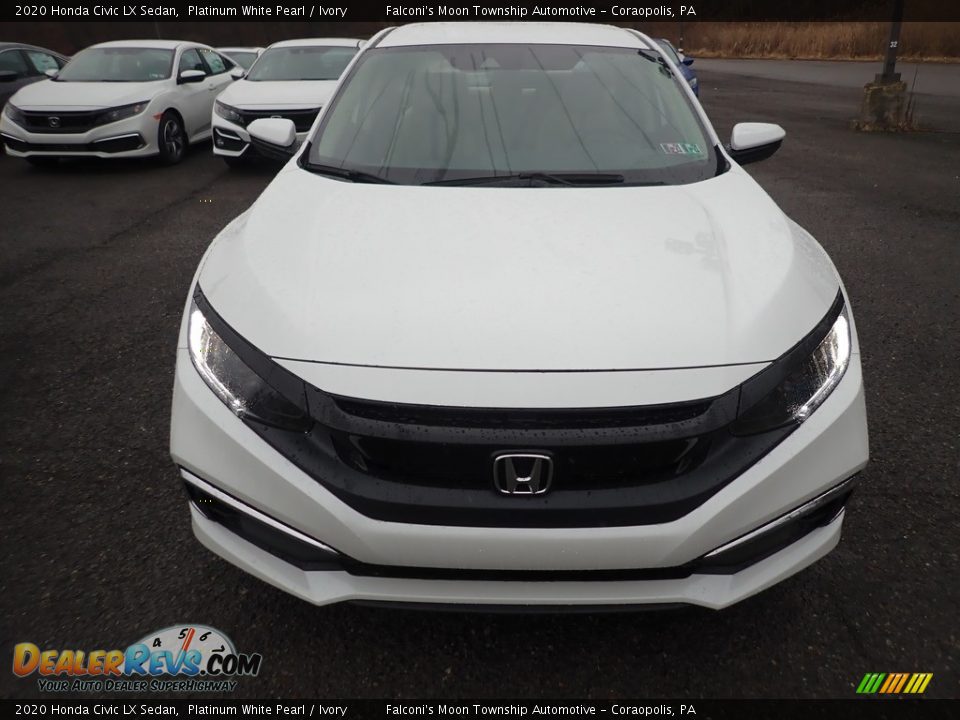 2020 Honda Civic LX Sedan Platinum White Pearl / Ivory Photo #7