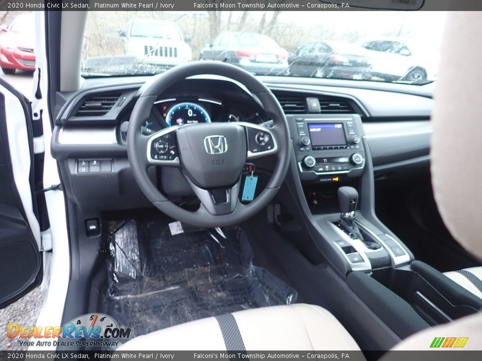 2020 Honda Civic LX Sedan Platinum White Pearl / Ivory Photo #11