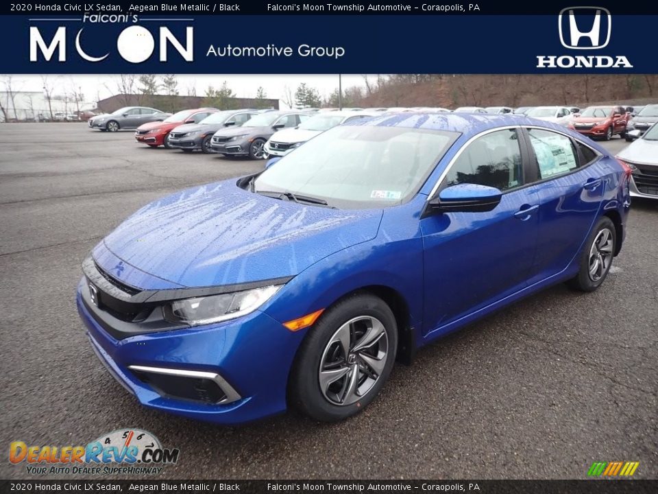 2020 Honda Civic LX Sedan Aegean Blue Metallic / Black Photo #1