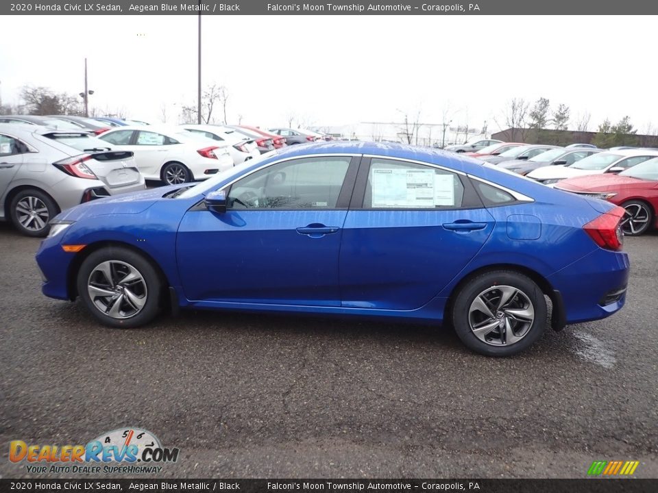 2020 Honda Civic LX Sedan Aegean Blue Metallic / Black Photo #2
