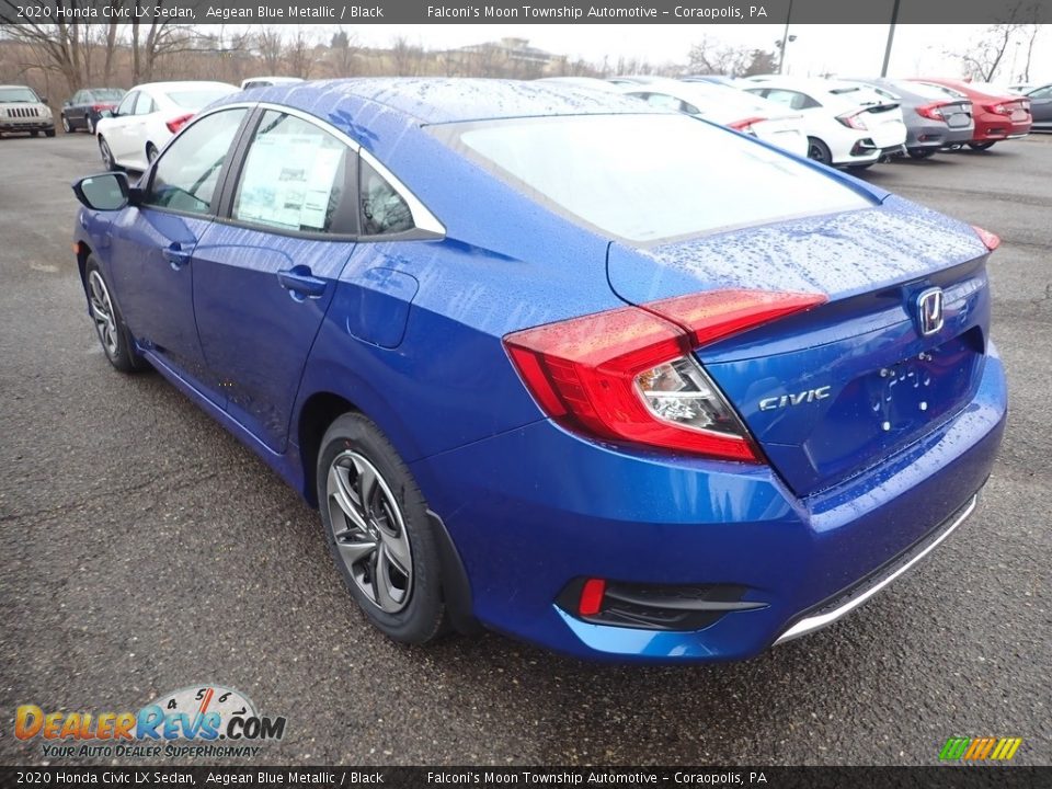 2020 Honda Civic LX Sedan Aegean Blue Metallic / Black Photo #3