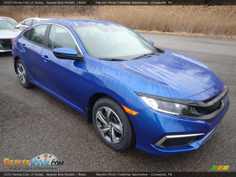 2020 Honda Civic LX Sedan Aegean Blue Metallic / Black Photo #6