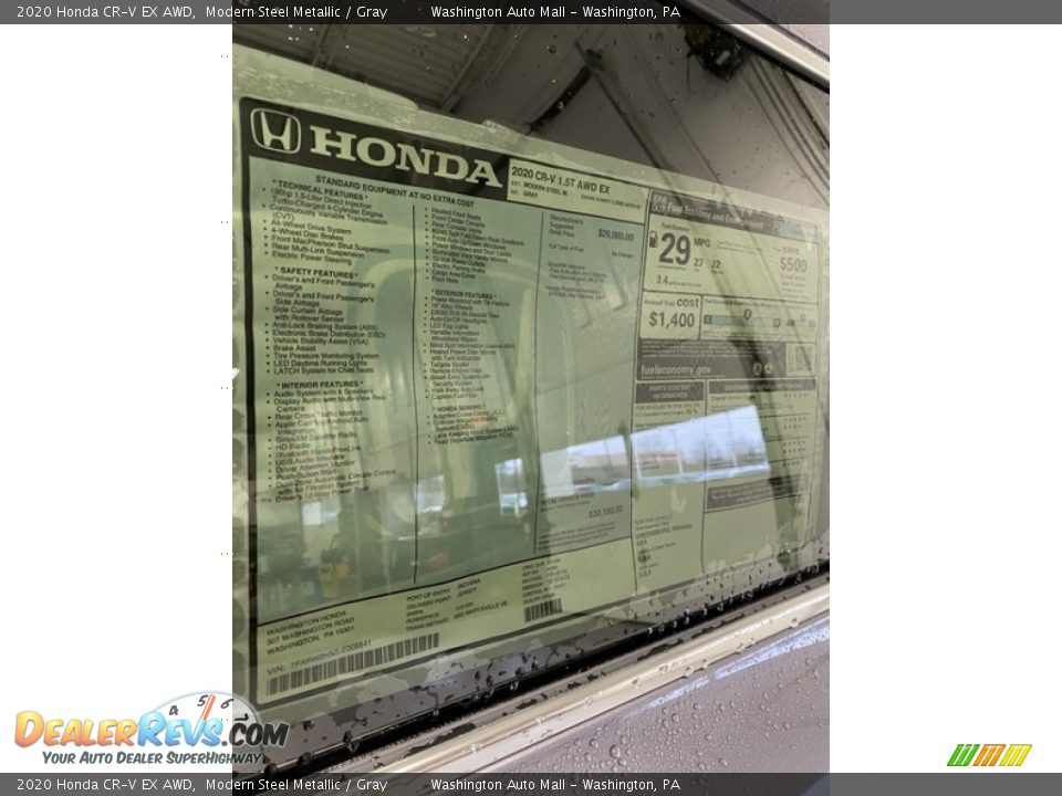 2020 Honda CR-V EX AWD Modern Steel Metallic / Gray Photo #16