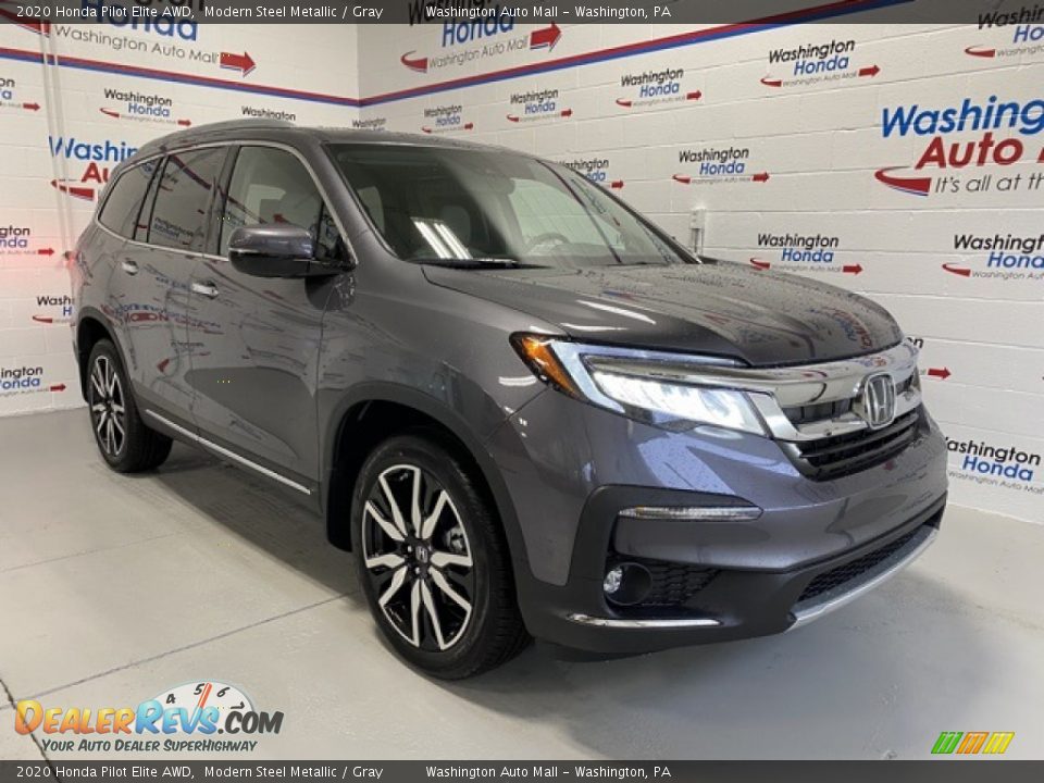 2020 Honda Pilot Elite AWD Modern Steel Metallic / Gray Photo #2