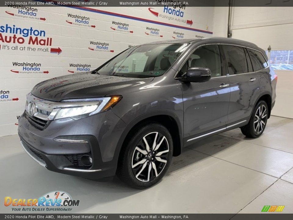 2020 Honda Pilot Elite AWD Modern Steel Metallic / Gray Photo #4