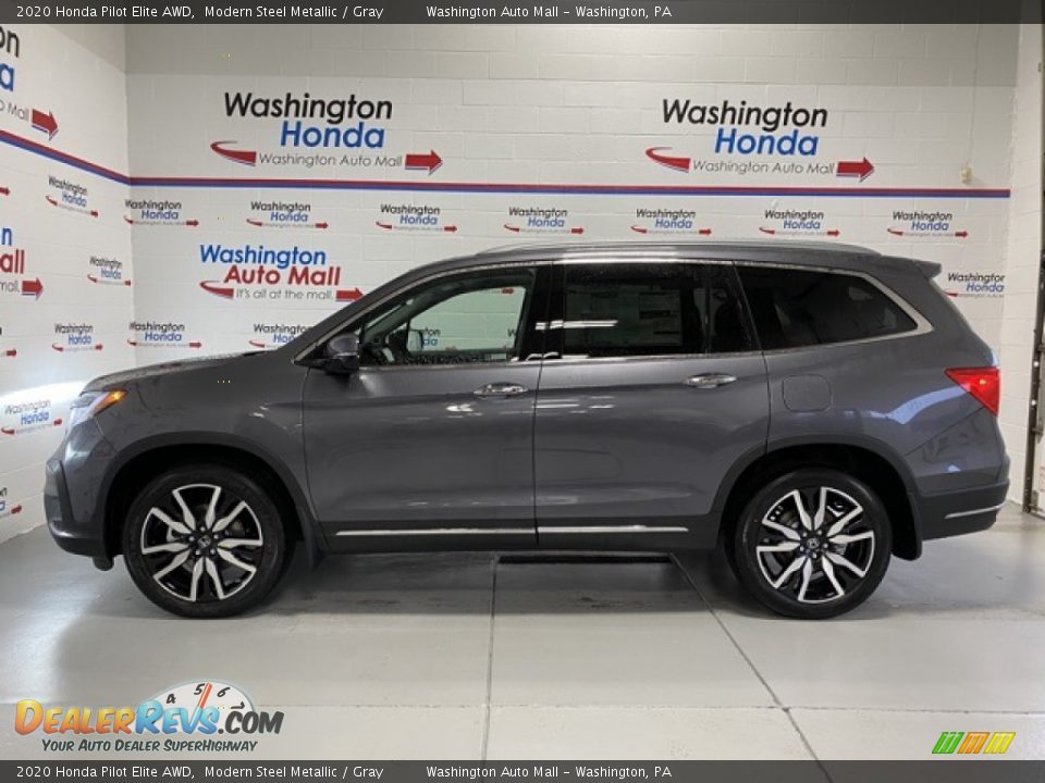 2020 Honda Pilot Elite AWD Modern Steel Metallic / Gray Photo #5