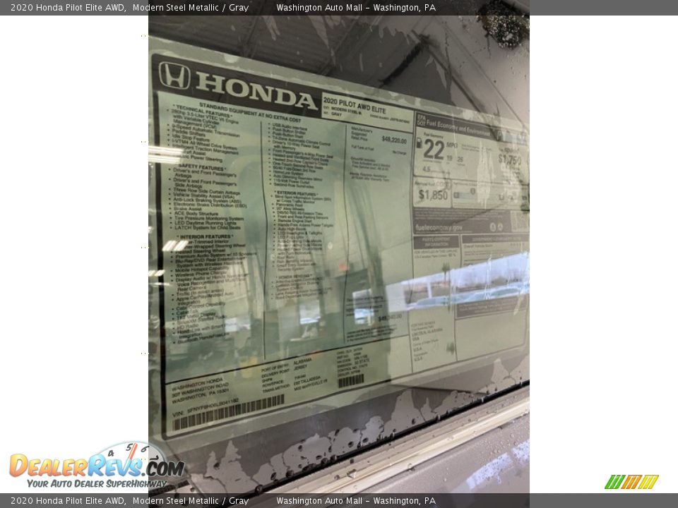 2020 Honda Pilot Elite AWD Modern Steel Metallic / Gray Photo #15