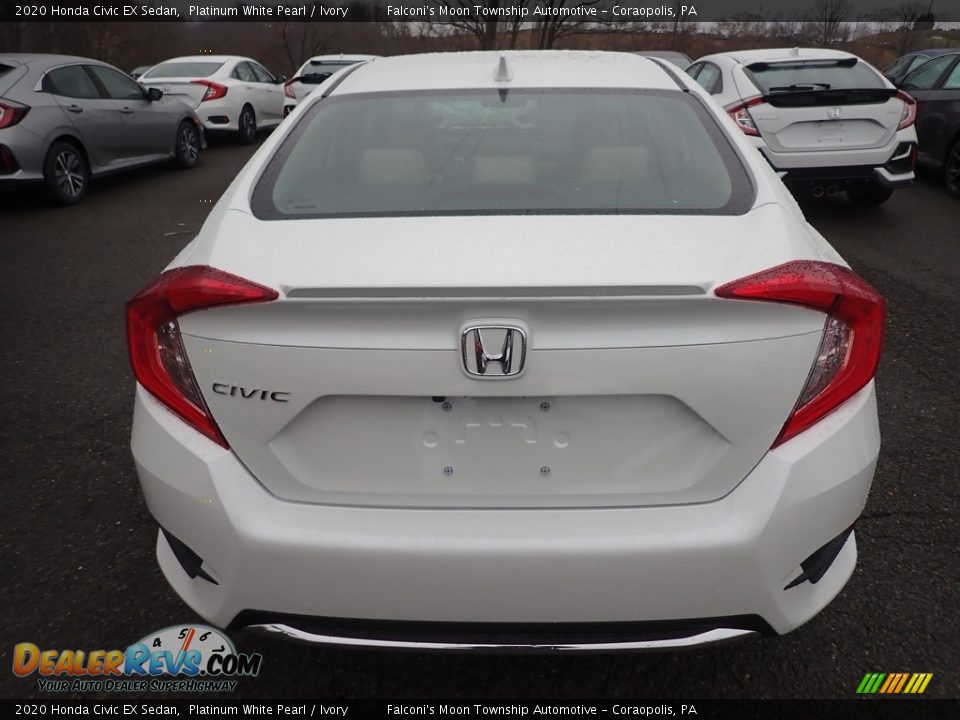 2020 Honda Civic EX Sedan Platinum White Pearl / Ivory Photo #3