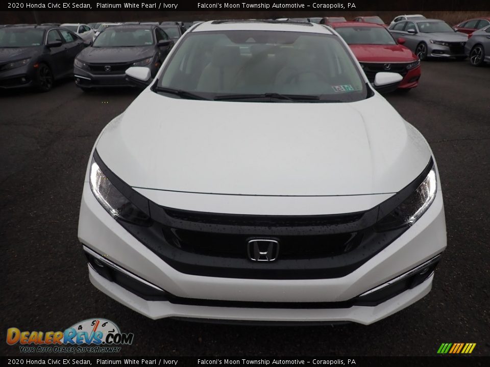 2020 Honda Civic EX Sedan Platinum White Pearl / Ivory Photo #6