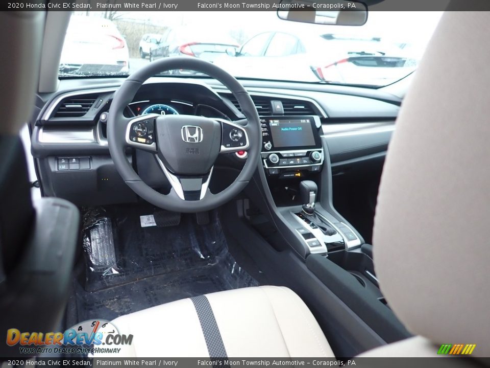 2020 Honda Civic EX Sedan Platinum White Pearl / Ivory Photo #9