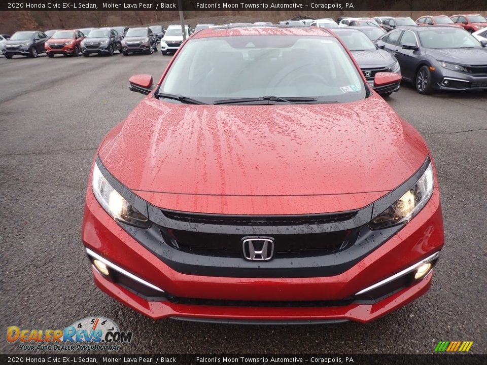 2020 Honda Civic EX-L Sedan Molten Lava Pearl / Black Photo #6