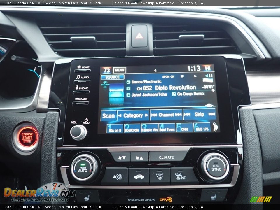 2020 Honda Civic EX-L Sedan Molten Lava Pearl / Black Photo #14