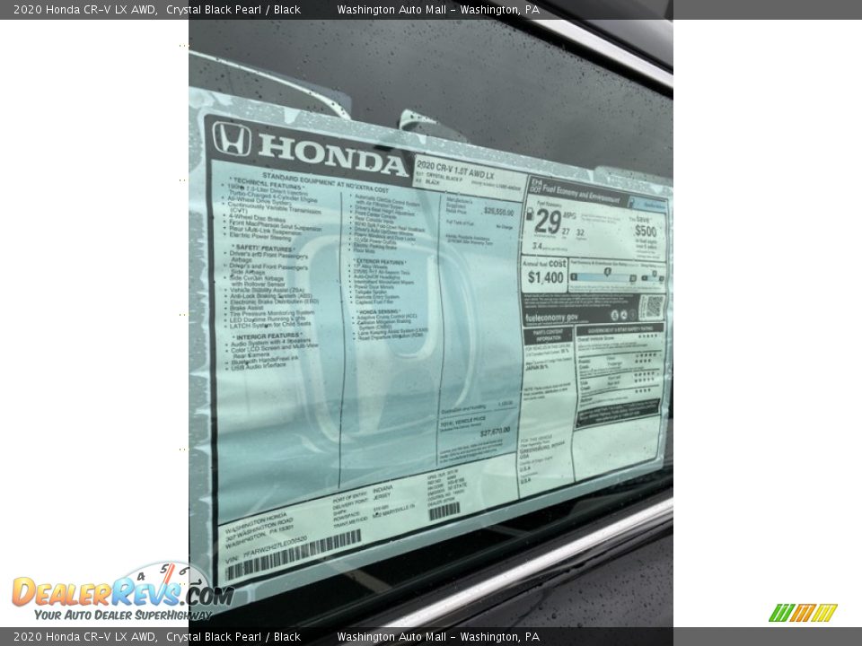 2020 Honda CR-V LX AWD Crystal Black Pearl / Black Photo #15